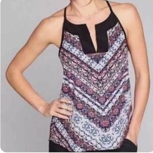 Athleta Stylish carefree Chevron dunes lightweight, Sleeveless Halter tank top